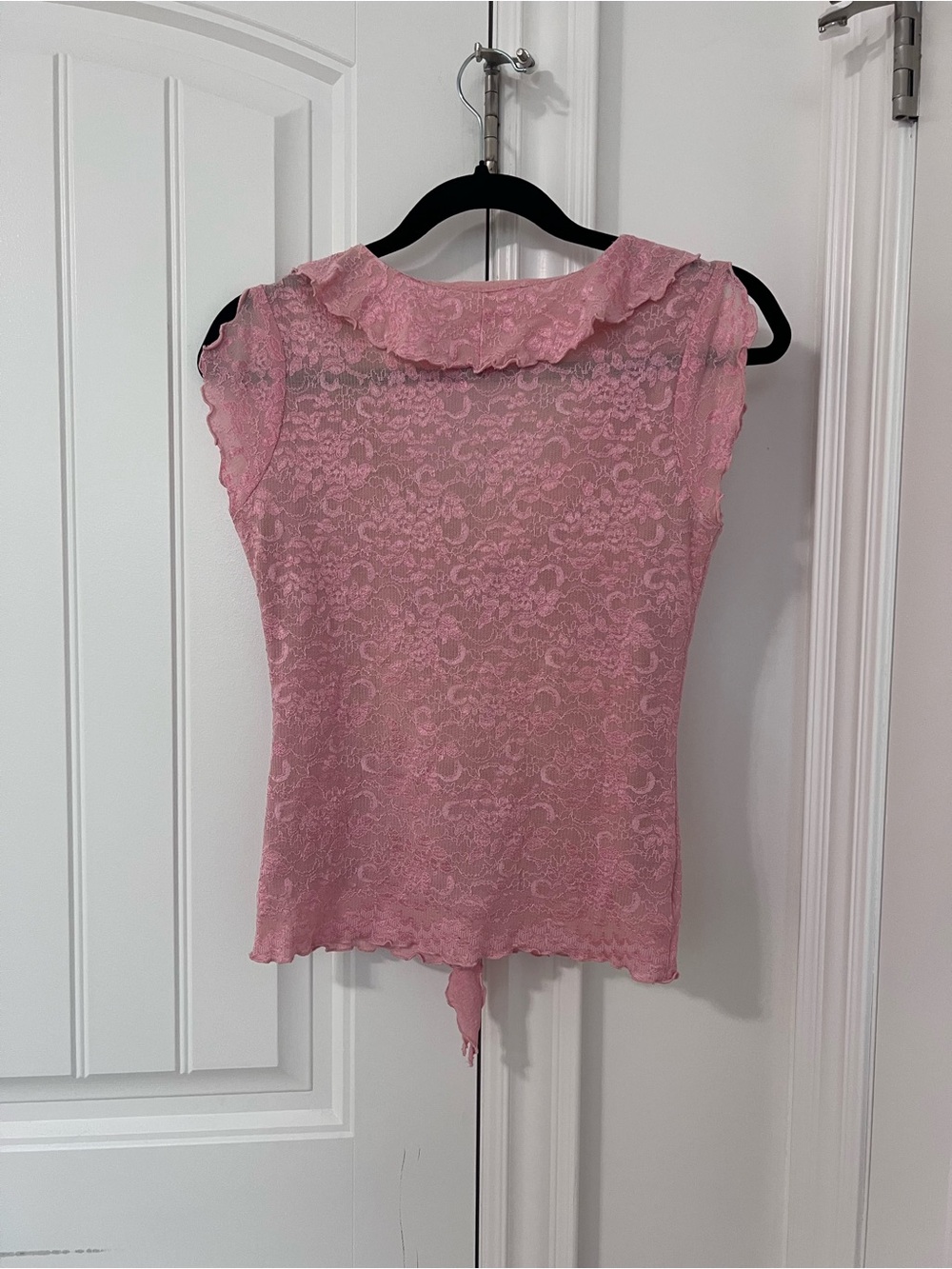 Y2k Pink Lace Ruffle Top - Picture 2 of 3